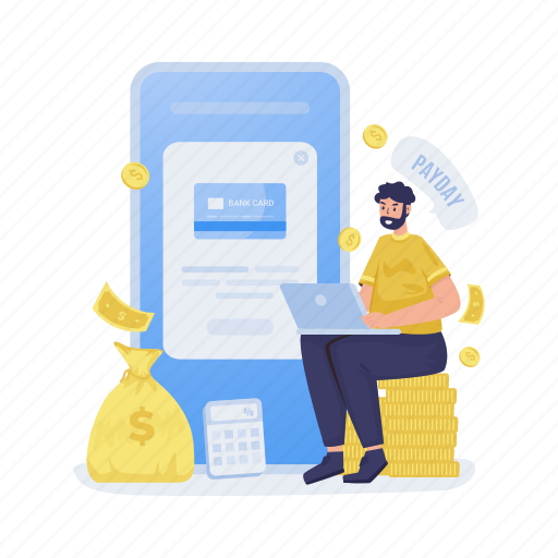 Payday, illustration, salary, payment, money, paycheck, earn illustration - Download on Iconfinder