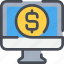 business, coin, computer, money, online, payment 