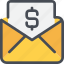 business, email, letter, mail, message, money, payment 