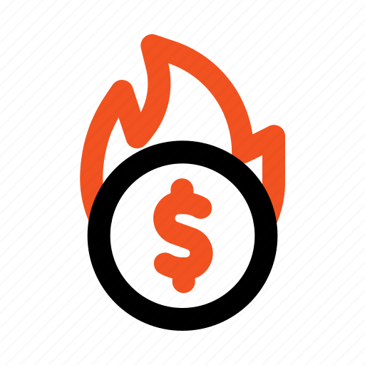 Burning, burn, money, coin, business, and, finance icon - Download on Iconfinder