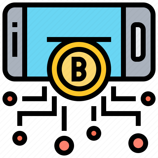 Bitcoin, blockchain, digital, online, smartphone icon - Download on Iconfinder