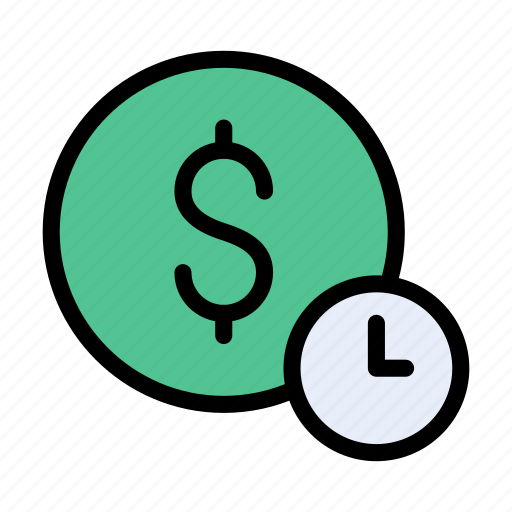 Dollar, pay, banking, deadline, clock icon - Download on Iconfinder