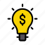 idea, creative, solution, money, bulb 