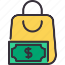 bag, shopping, money, ecommerce, commerce