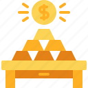 desk, gold, money, currency, payment