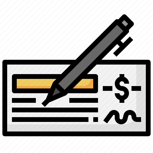 Cheque, payment, money, bank, pen icon - Download on Iconfinder