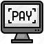 online, payment, computer, pay, money 