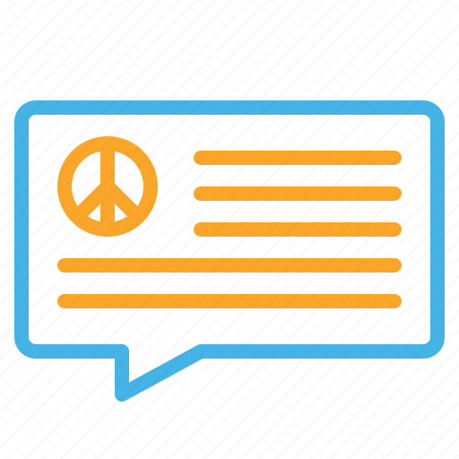 Message, peace, cultures, pacifism, conversation, freedom icon - Download on Iconfinder
