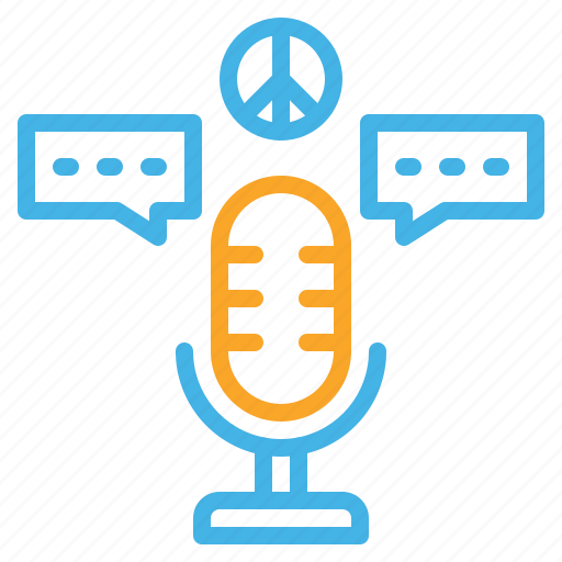 Peace, talk, microphone, nowar, negotiate, communication icon - Download on Iconfinder