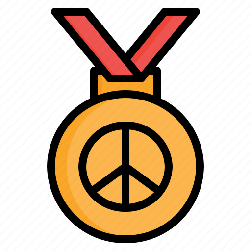 Medal, peace, pacifism, award, activism, sports, and icon - Download on Iconfinder