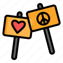 love, peace, heart, banner, freedom, protest