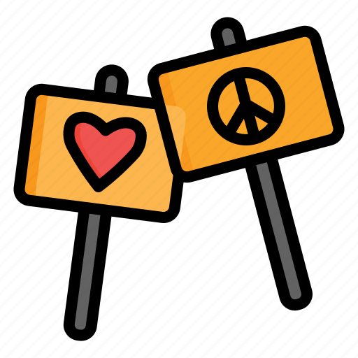 Love, peace, heart, banner, freedom, protest icon - Download on Iconfinder
