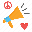 megaphone, peace, speaker, freedom, pacifism, protest