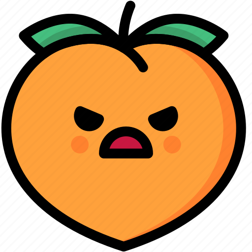Angry, emoji, emotion, expression, face, feeling, peach icon - Download on Iconfinder