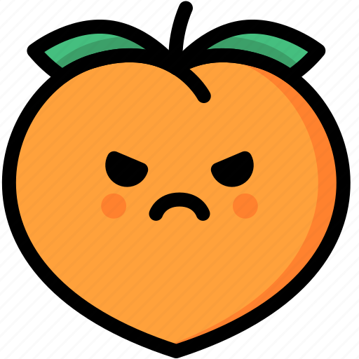 Angry, emoji, emotion, expression, face, feeling, peach icon - Download on Iconfinder