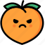 angry, emoji, emotion, expression, face, feeling, peach 
