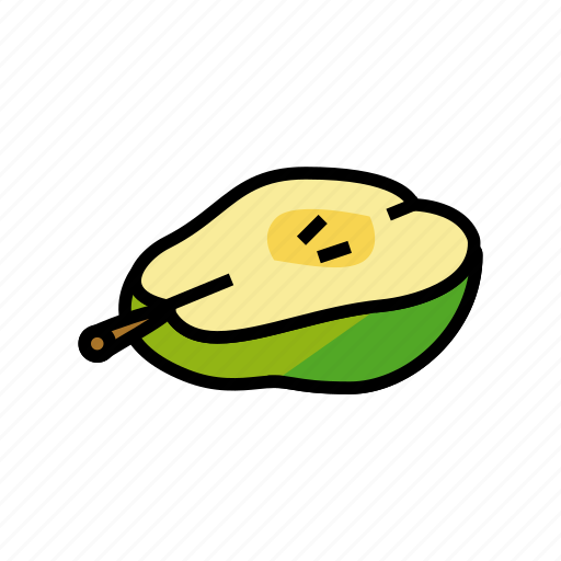 Pear, cut, piece, fruit, green, white icon - Download on Iconfinder