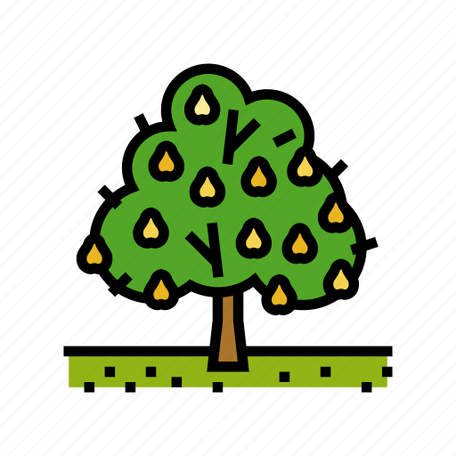 Tree, pear, fruit, green, white, leaf icon - Download on Iconfinder