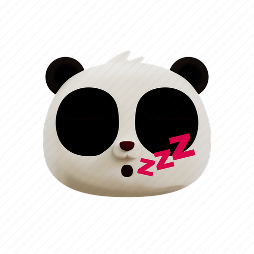 Cute, panda, deep, sleep, emoji, emoticon, animal 3D illustration - Download on Iconfinder