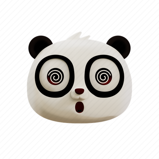 Cute, panda, is, dizzy, emoji, animal, avatar 3D illustration - Download on Iconfinder