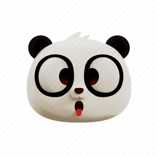 Cute, panda, tongue, emoji, emoticon, animal 3D illustration - Download on Iconfinder
