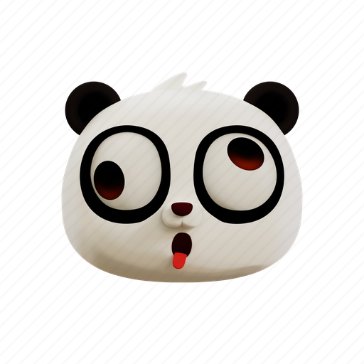 Cute, panda, ugly, face, emoji, animal, avatar 3D illustration - Download on Iconfinder