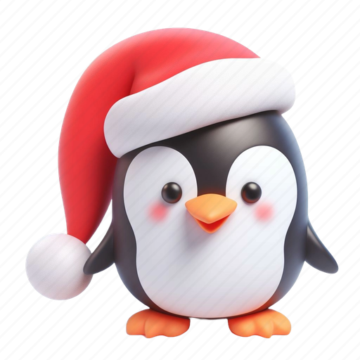 Peng, santa, penguin, winter, gift, xmas, christmas 3D illustration - Download on Iconfinder
