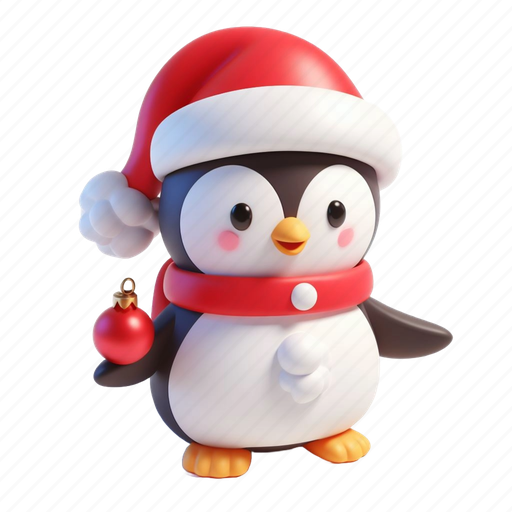 Santa, ice, winter, christmas, snow, xmas, penguin 3D illustration - Download on Iconfinder
