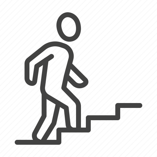 Climb, man, person, stairs, walking icon - Download on Iconfinder