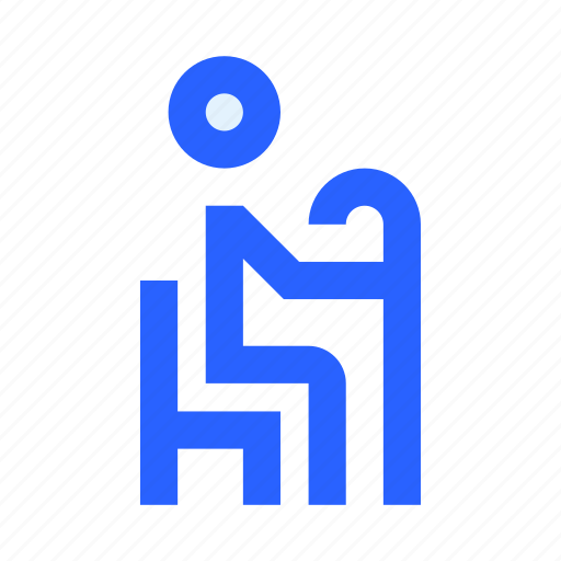 Cane, human, man, old, people, retiree, sitting icon - Download on Iconfinder