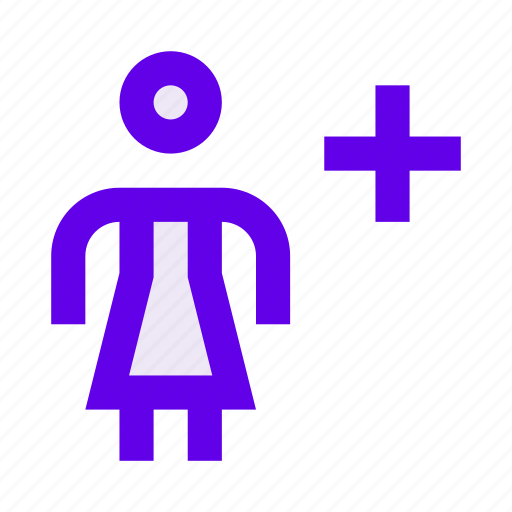 Add, add new, girl, human, people, woman icon - Download on Iconfinder