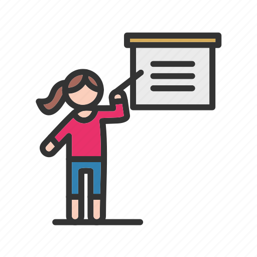 Woman teaching, teaching, woman, people, female, person, employee icon - Download on Iconfinder