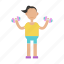 dumbbell, girl, lifting, people, sport, woman 