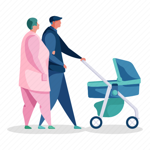 Relationships, character, builder, couple, father, mother, stroller illustration - Download on Iconfinder