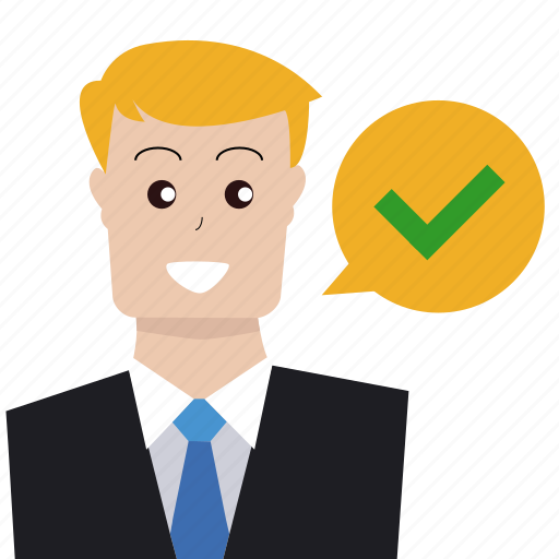 Approve, businessman, check out, good, person, support, user icon - Download on Iconfinder