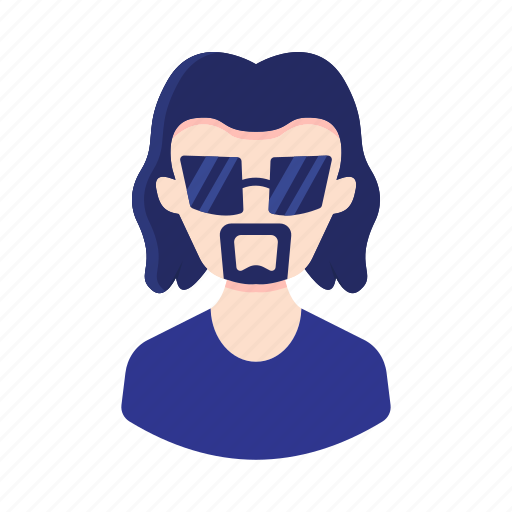 Avatar, beard, boy, glasses, long hair, man, millennial icon - Download on Iconfinder