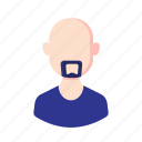 avatar, bald, beard, boy, man, millennial, people
