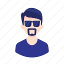 avatar, beard, glasses, man, millennial, people