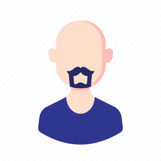 Avatar, bald, beard, boy, man, millennial, mustache icon - Download on Iconfinder