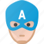 america, avatar, captain, head, hero, marvel, people 