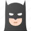 avatar, bat, batman, comic, head, man, people 