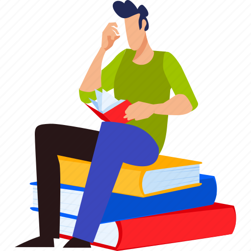 People, reading, education, school, learning, book, bookstore illustration - Download on Iconfinder