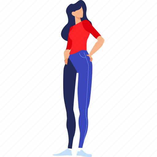People, woman, female, pose, standing, fashion, beauty illustration - Download on Iconfinder