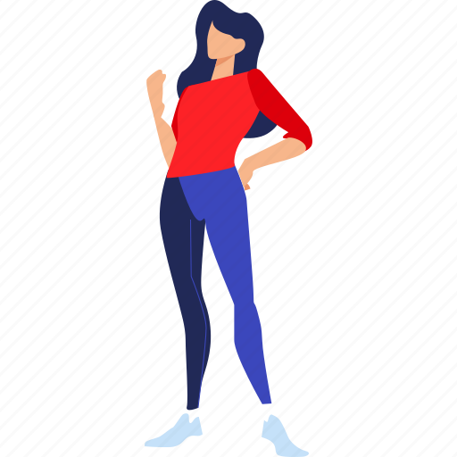 People, woman, female, pose, standing, fashion, beauty illustration - Download on Iconfinder