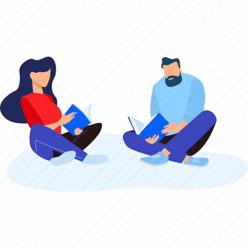 People, reading, book, school, study, learning, education illustration - Download on Iconfinder