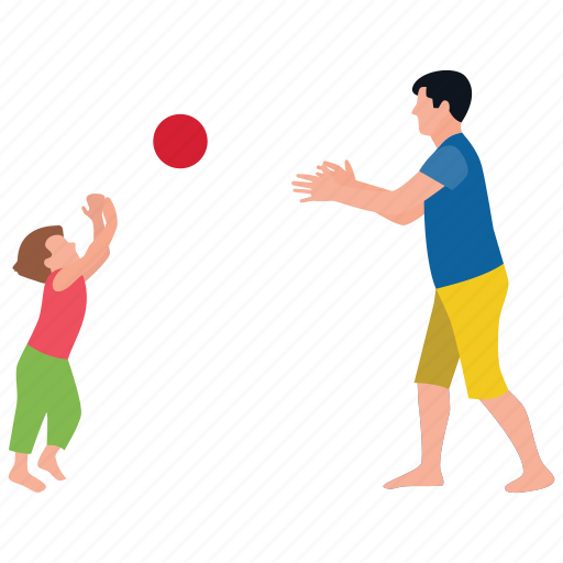 Ball playing, family fun, outdoor games, park games, softball playing illustration - Download on Iconfinder