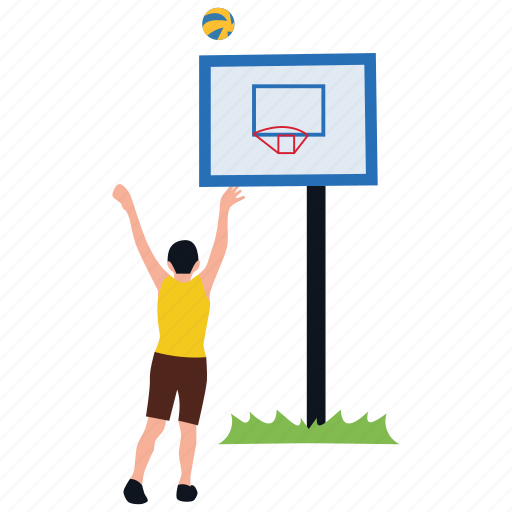 Basketball, basketball court, basketball equipments, goal basket, patterned ball illustration - Download on Iconfinder