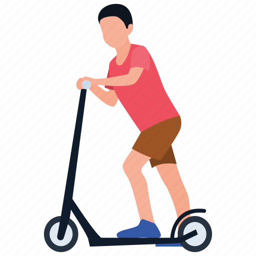 Child scootie, playing vehicle, running equipment, running scootie, scootie toy illustration - Download on Iconfinder