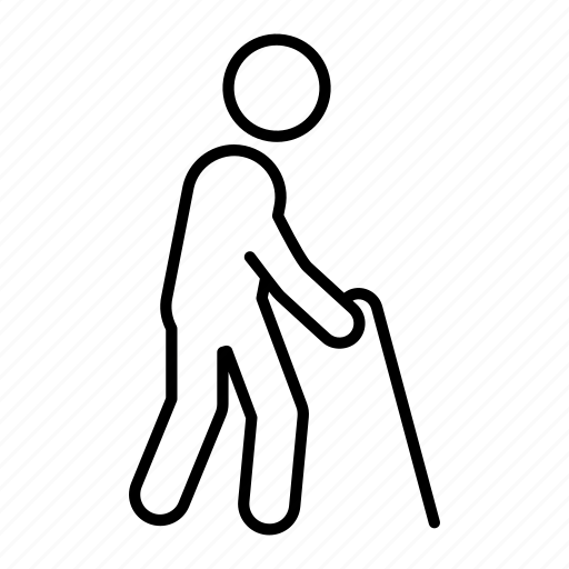 Old, people, walking stick icon - Download on Iconfinder