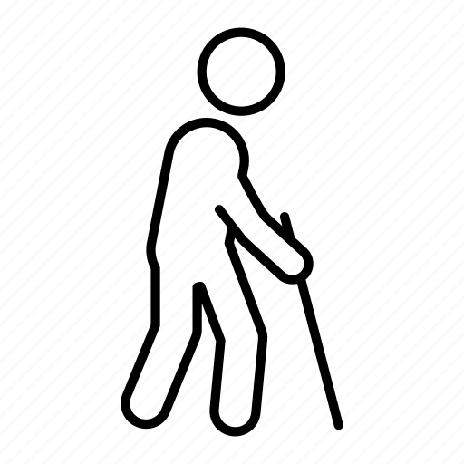 Blind, people, walking stick icon - Download on Iconfinder